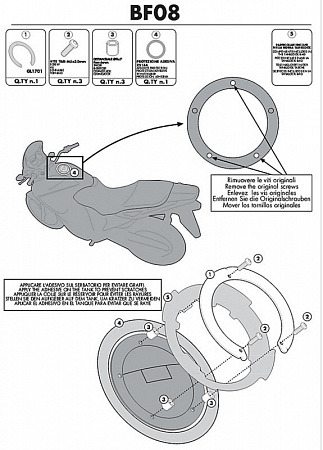 Крепеж сумки на бак мотоцикла GIVI TANKLOCK для Ducati Monster S2R/S4